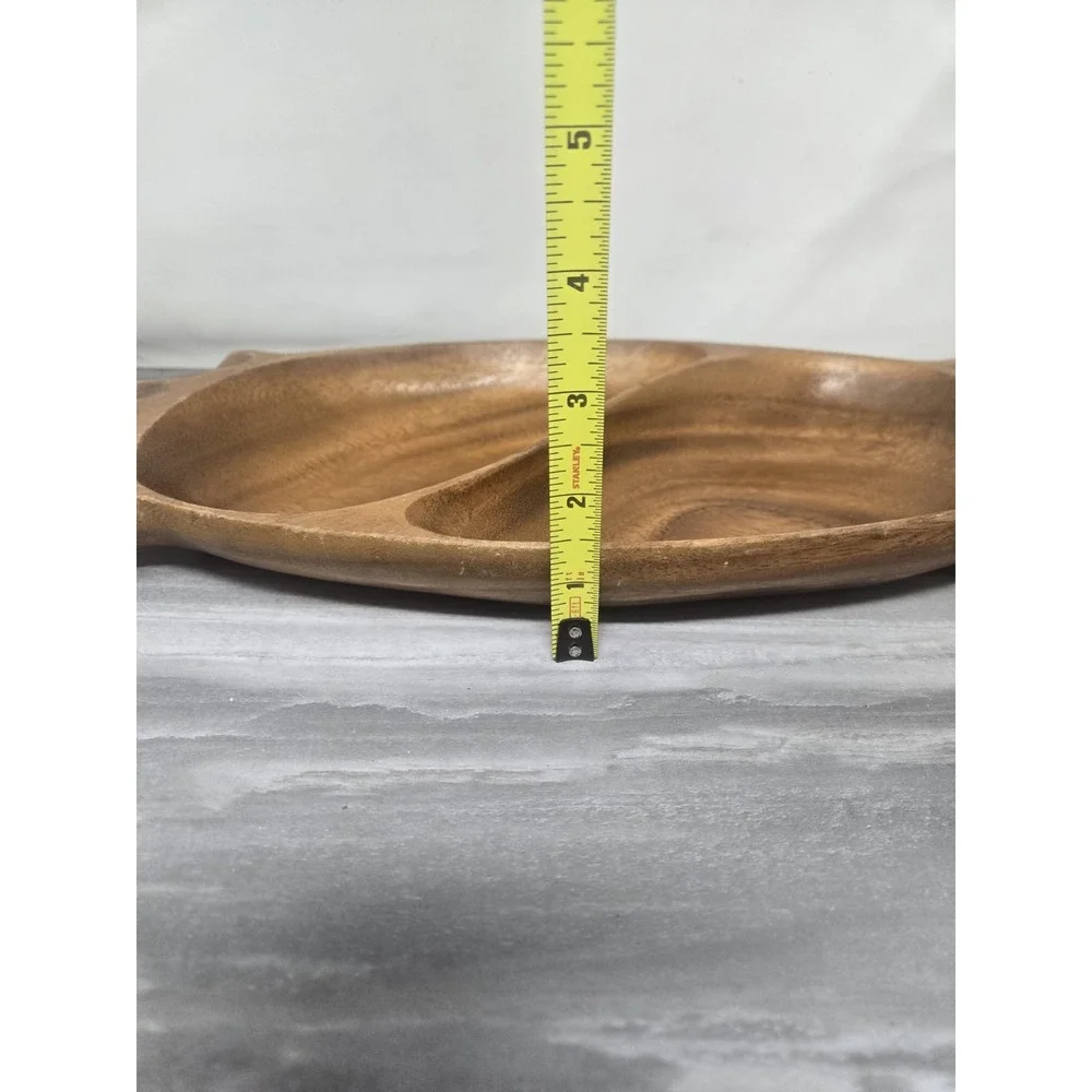 Vintage Wood Monkey Pod - Divided‎ Wooden Bowl - 14.5